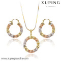 63588 Hecho en China Venta al por mayor Multicolor Gold Filled Simple CircleJewelry Set